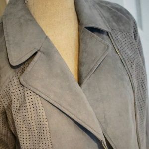 Anthropology Hei Hei Vegan Suede Moto Jacket